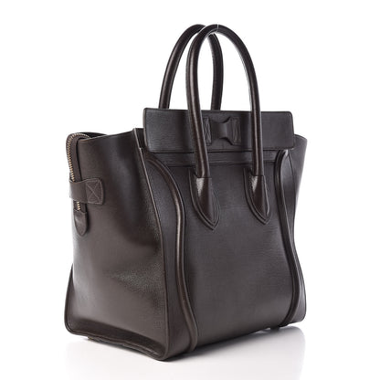 Celine Drummed Calfskin Mini Luggage Anthracite 3 of 17