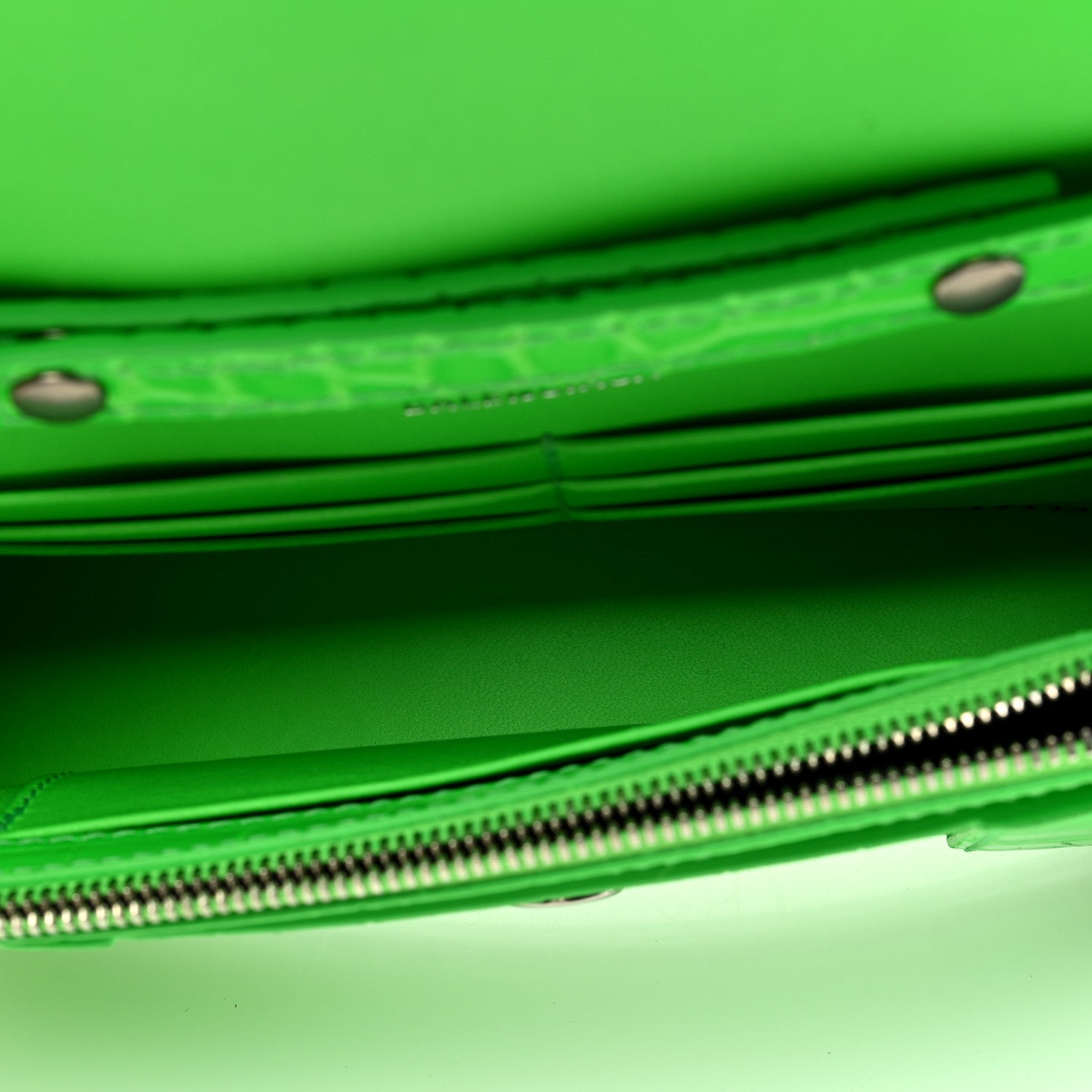 Balenciaga Shiny Calfskin Strass Crocodile Embossed Hourglass Chain Bag Fluo Green 5 of 9