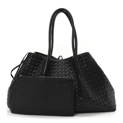 Bottega Veneta Calfskin Intrecciato Pinacoteca Reversible Tote Black Fondant 5 of 19