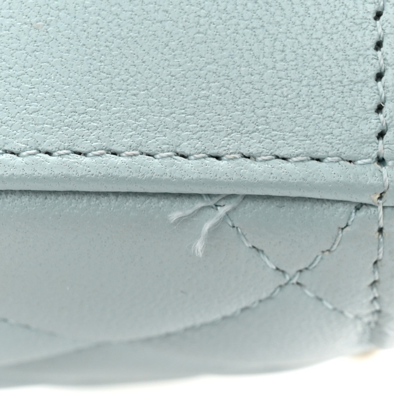 Chanel Lambskin Quilted Top Handle Flap Clutch With Chain Light Blue 11 of 13