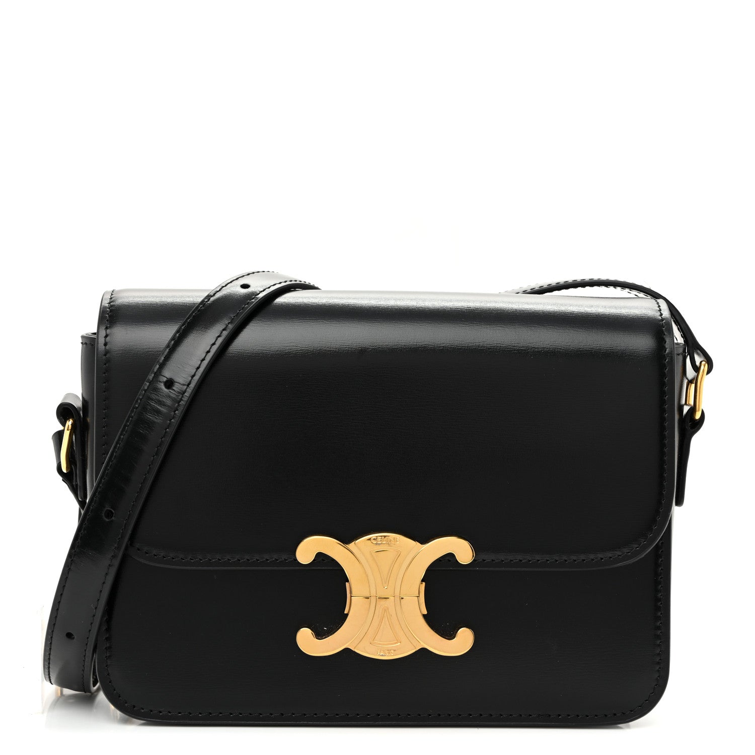 Celine Shiny Calfskin Teen Triomphe Black 1 of 11