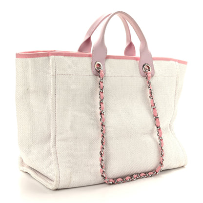 Chanel Woven Straw Raffia Medium Deauville Tote Pink 3 of 9