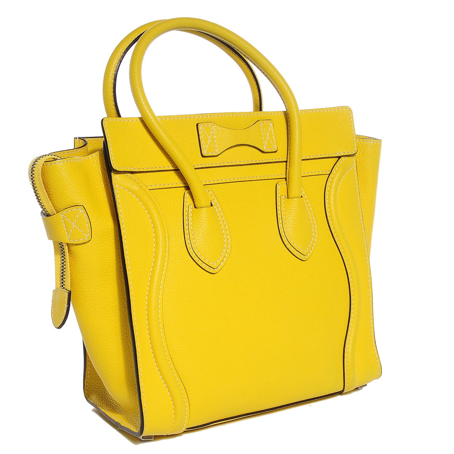 Drummed Calfskin Micro Luggage Citron