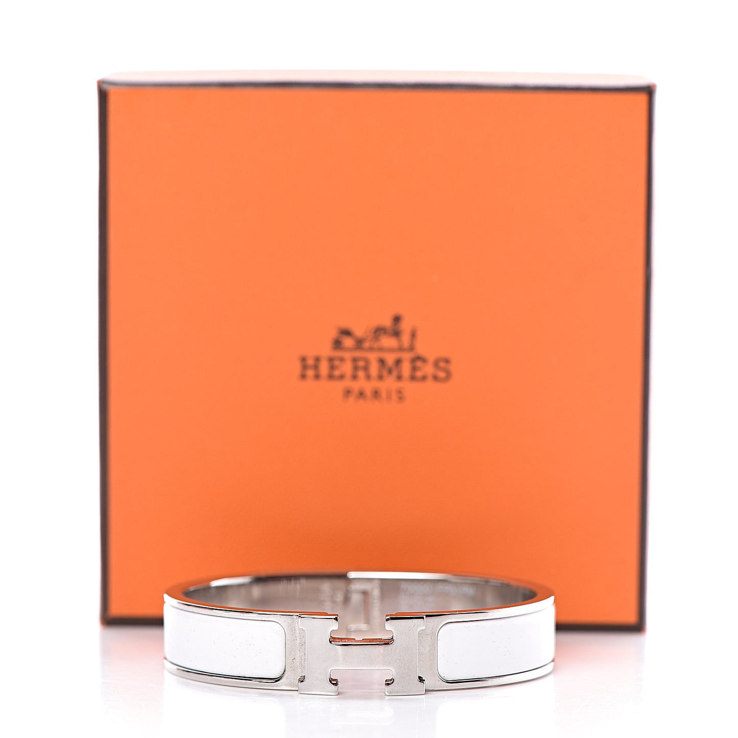 Enamel Narrow Clic Clac H Bracelet PM White