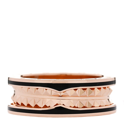 Bulgari 18K Rose Gold Black Ceramic B.Zero1 Rock Two-Band Ring 61 9.5 3 of 6