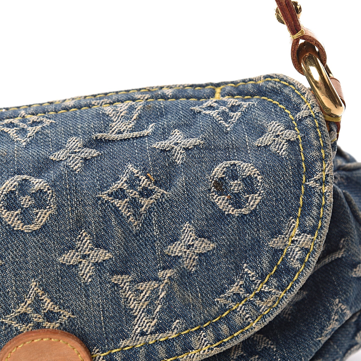 Monogram Denim Mini Pleaty Blue