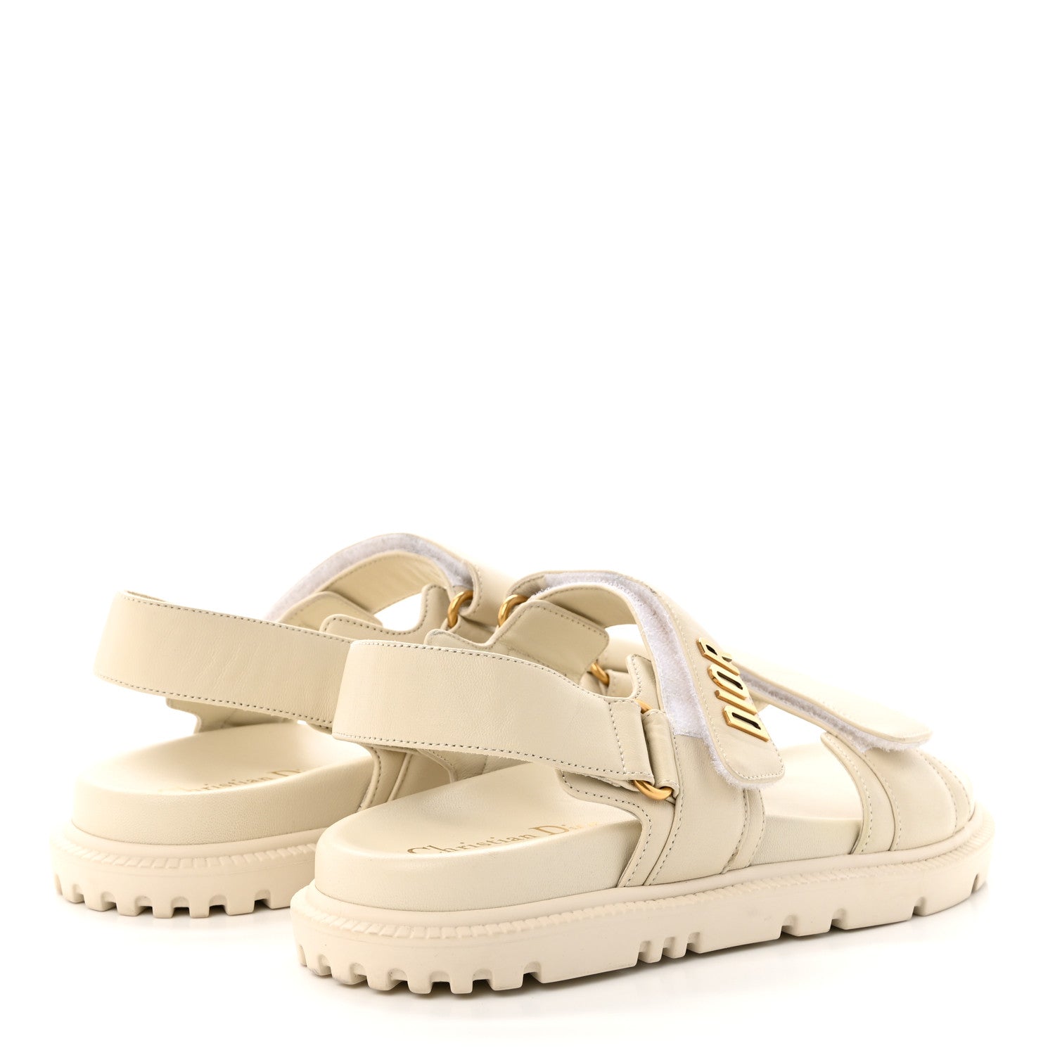 Christian Dior Lambskin Dioract 10mm Sandals 36.5 Off White 4 of 10