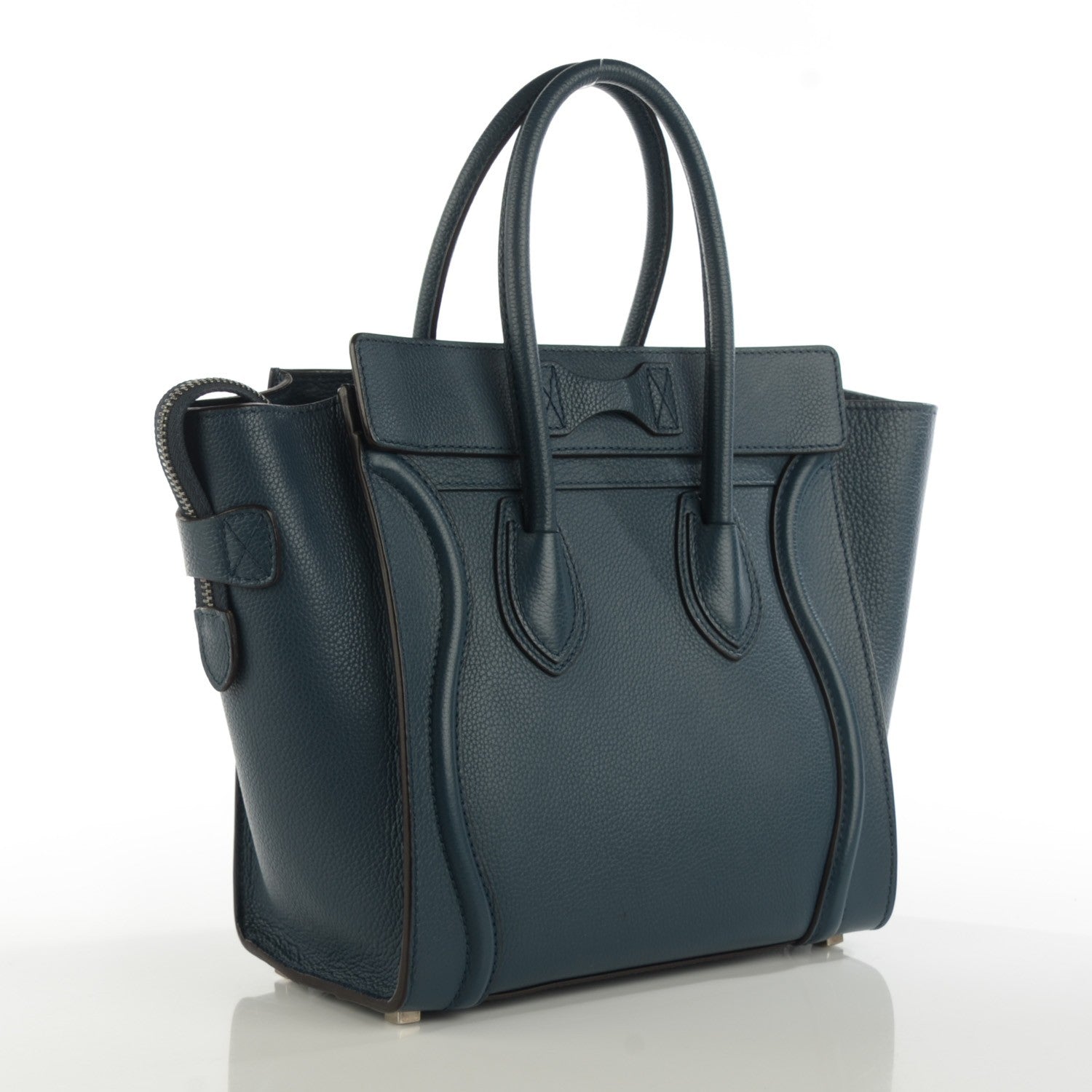 Celine Drummed Calfskin Micro Luggage Orage 3 of 8