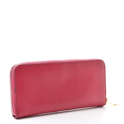 Saint Laurent Patent Grain De Poudre Classic Letters Zip Around Wallet Bubblegum 3 of 14