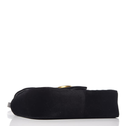 Gucci Velvet Matelasse Mini GG Marmont Shoulder Bag Black 4 of 10