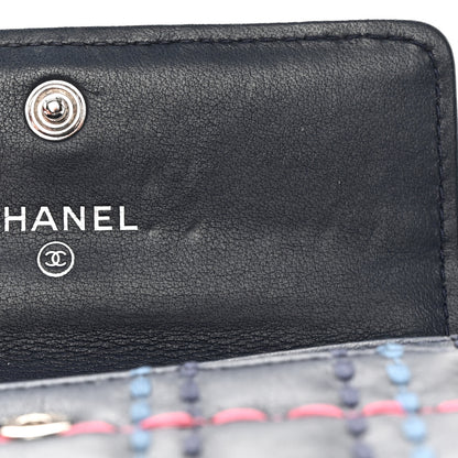 Chanel Lambskin Quilted Stitched Card Holder Blue Multicolor 9 of 11