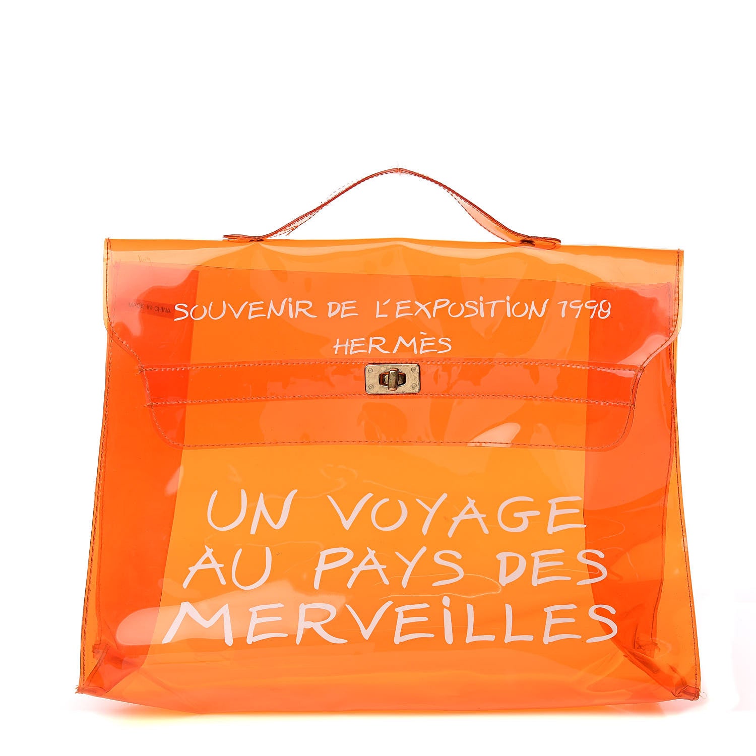 Hermes Vinyl Souvenir De L'Exposition Kelly Orange 1 of 8
