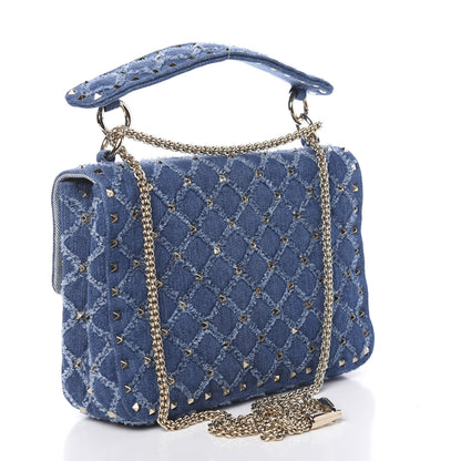Valentino Garavani Denim Medium Rockstud Spike Shoulder Bag Denim 3 of 9