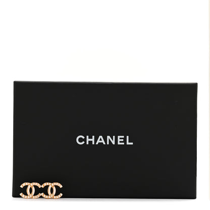 Chanel Metal CC Earrings Gold White 6 of 6
