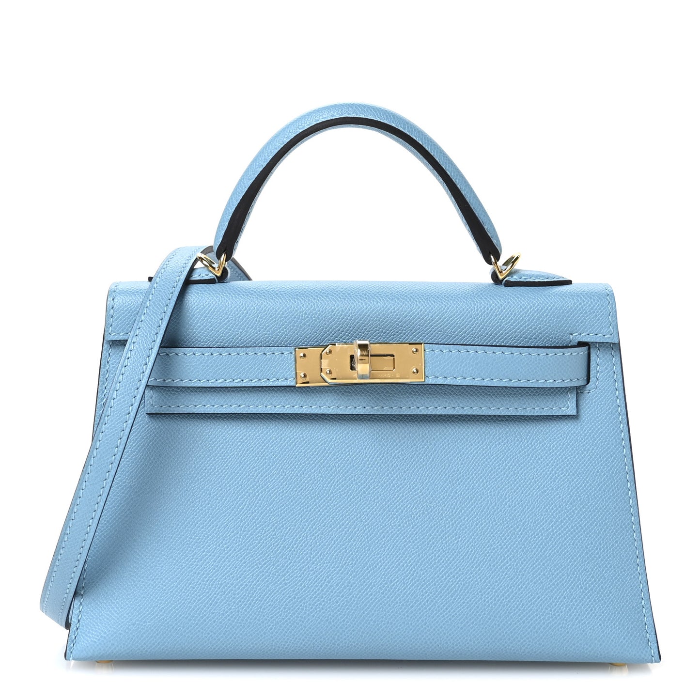 Madame Calfskin Mini Kelly Sellier 20 Bleu Du Nord