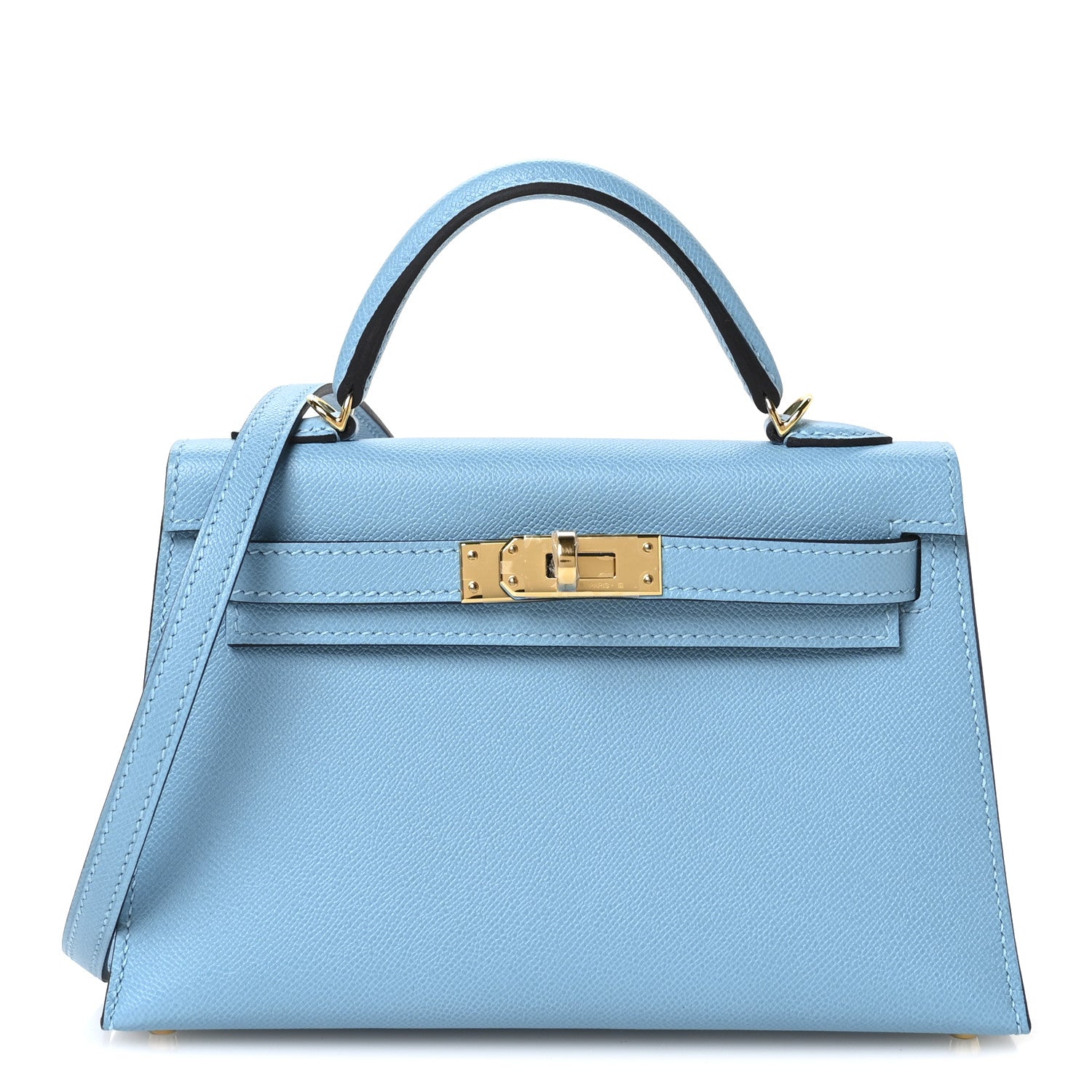 Hermes Madame Calfskin Mini Kelly Sellier 20 Bleu Du Nord 1 of 21
