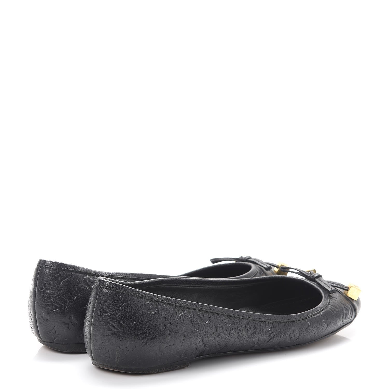 Louis Vuitton Monogram Calfskin Embossed Debbie Ballerina Flats 37 Black 4 of 10