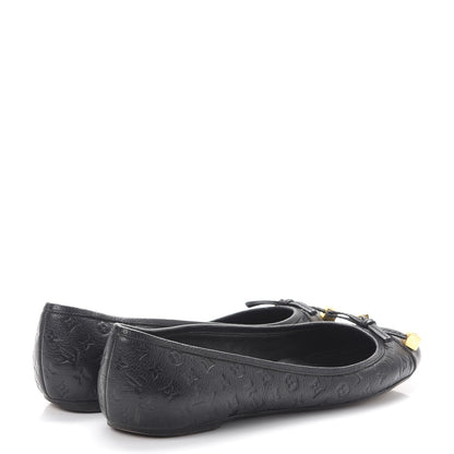 Louis Vuitton Monogram Calfskin Embossed Debbie Ballerina Flats 37 Black 4 of 10