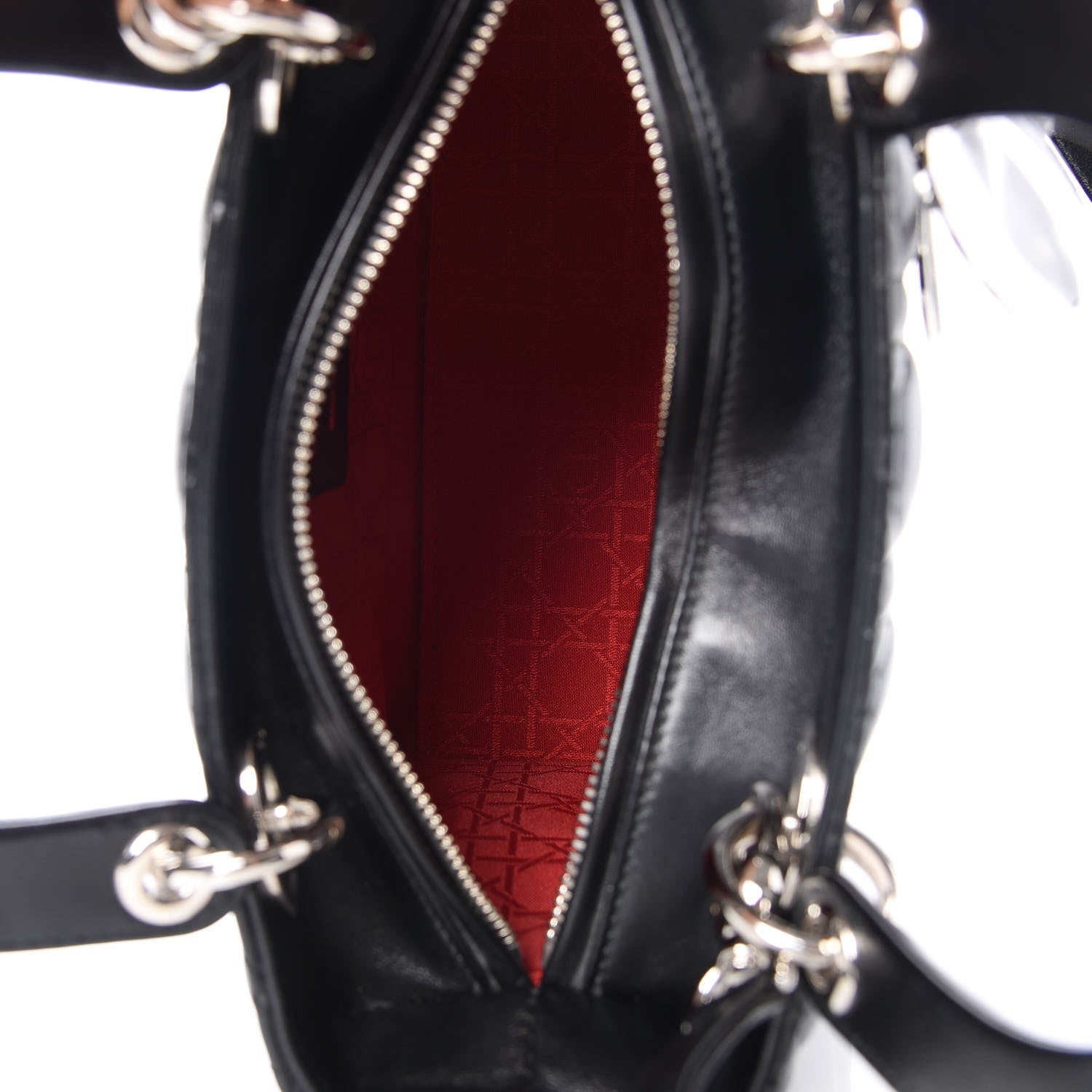 Christian Dior Lambskin Cannage Medium Lady Dior Black 8 of 9