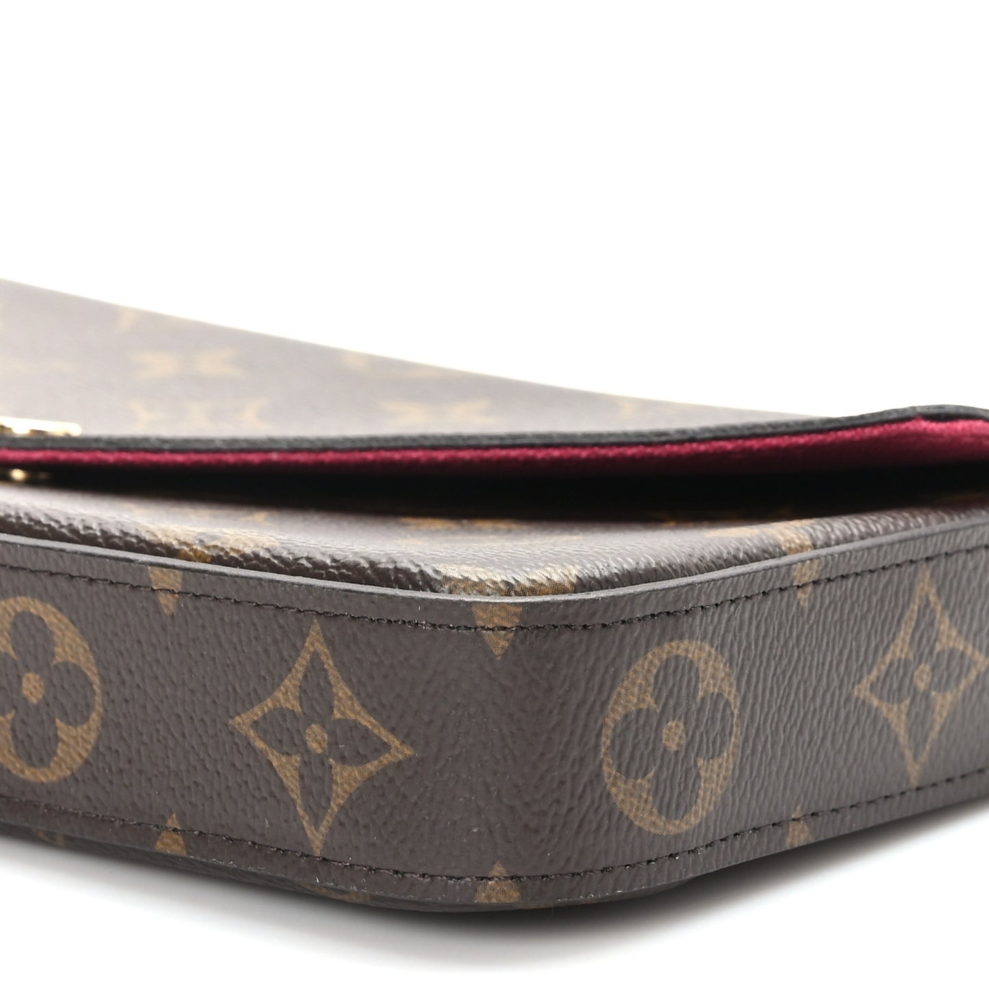 Monogram Pochette Felicie Chain Wallet Fuchsia