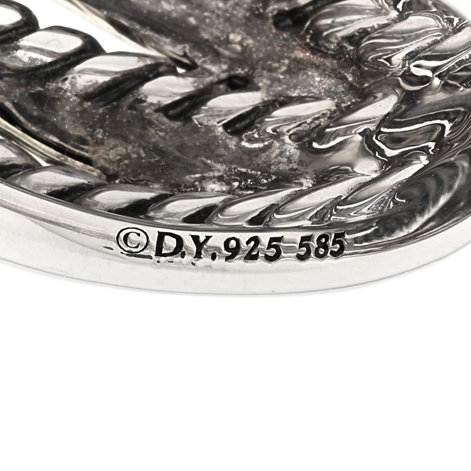 David Yurman Sterling Silver 14K Yellow Gold Wide Crossover Ring 57 8 4 of 4