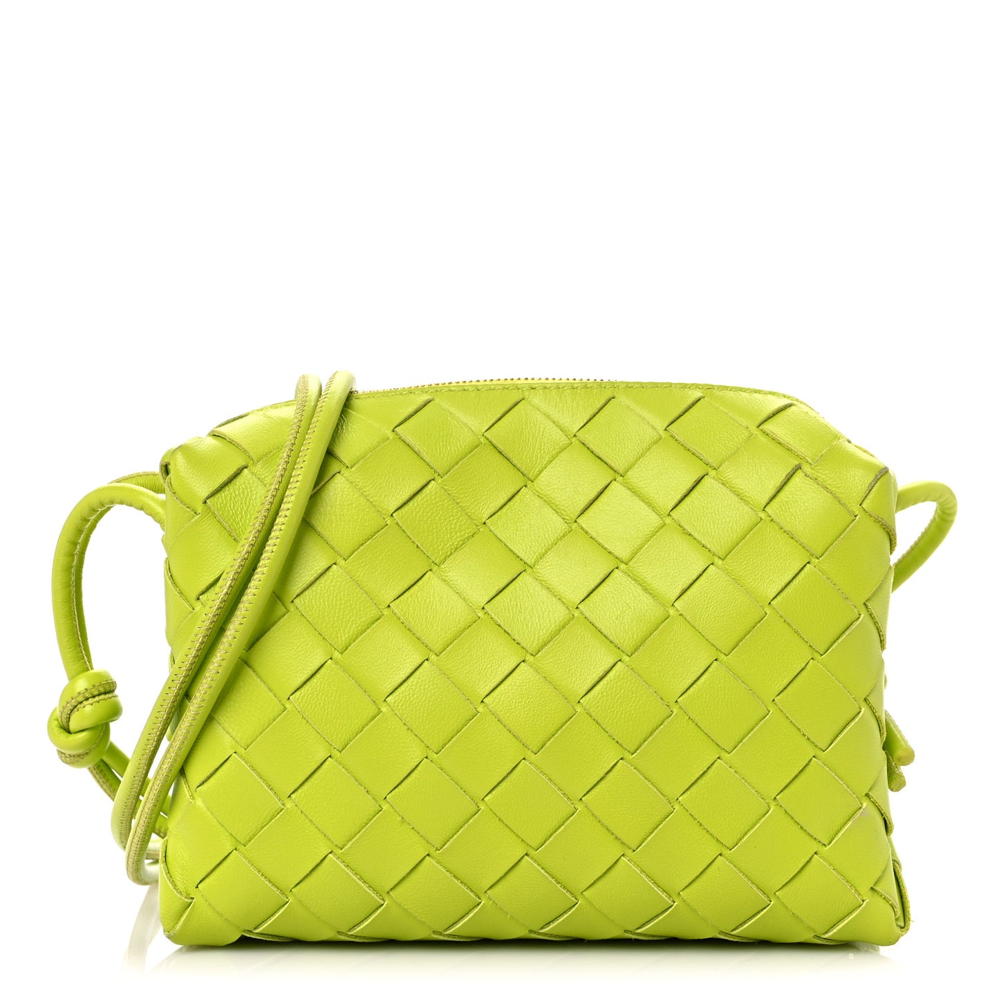 Nappa Intrecciato Mini Loop Camera Bag Acid Kiwi