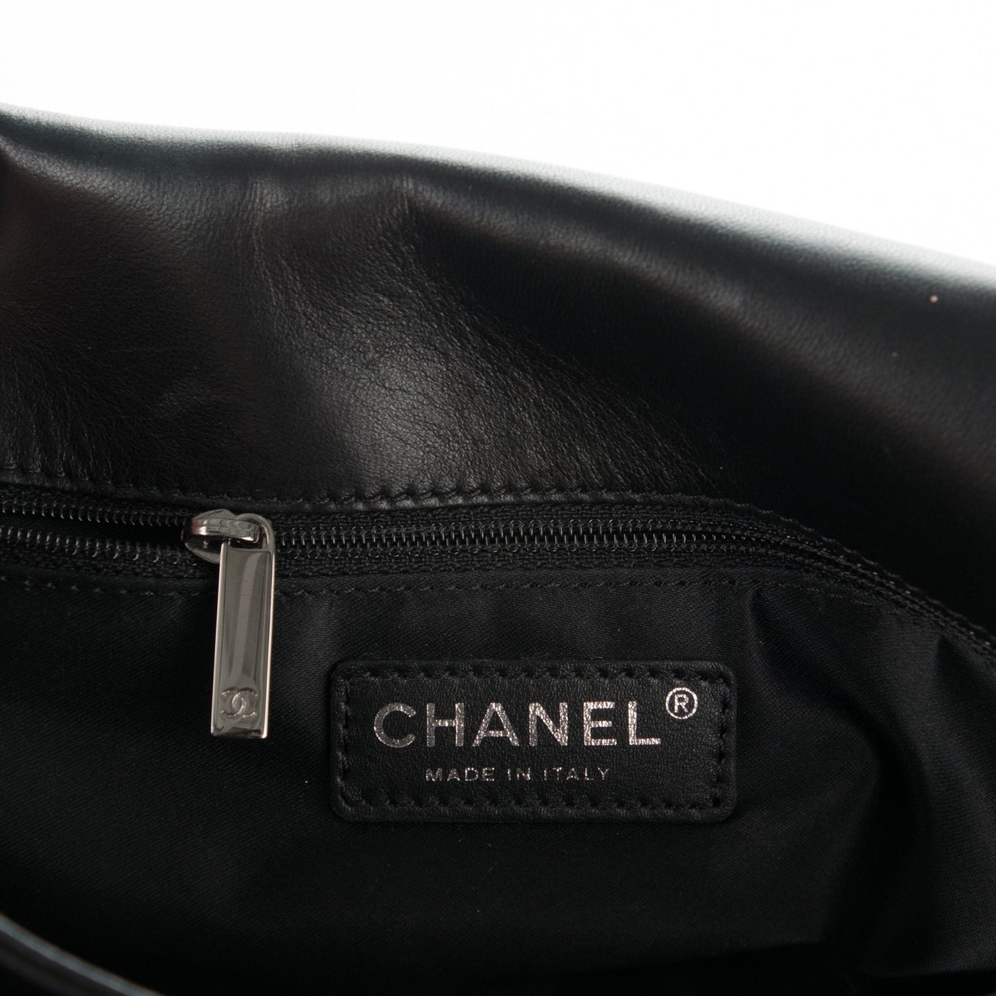 Lambskin Quilted 3 Accordion Flap Bag Black