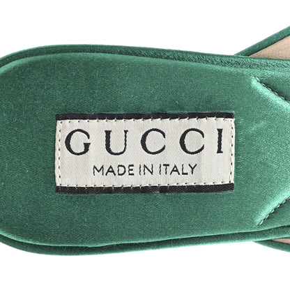 Gucci Raso Seta Malaga Kid Crystal Horsebit Sandals 37.5 Jade Caribbean Green 8 of 10