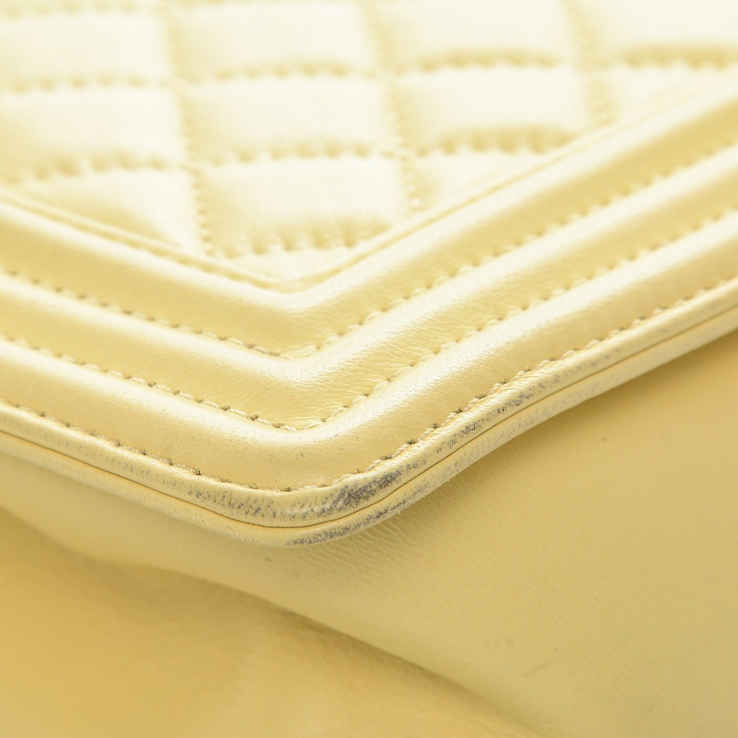 Lambskin Quilted Medium Boy Flap Yellow