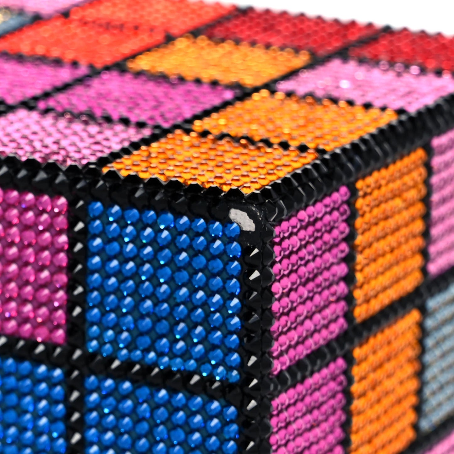 Crystal Rubix Cube Clutch Multicolor