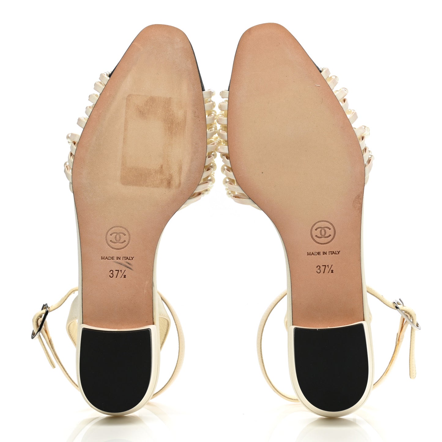 Lambskin Grosgrain Pearl Slingbacks 37.5 Ivory Black