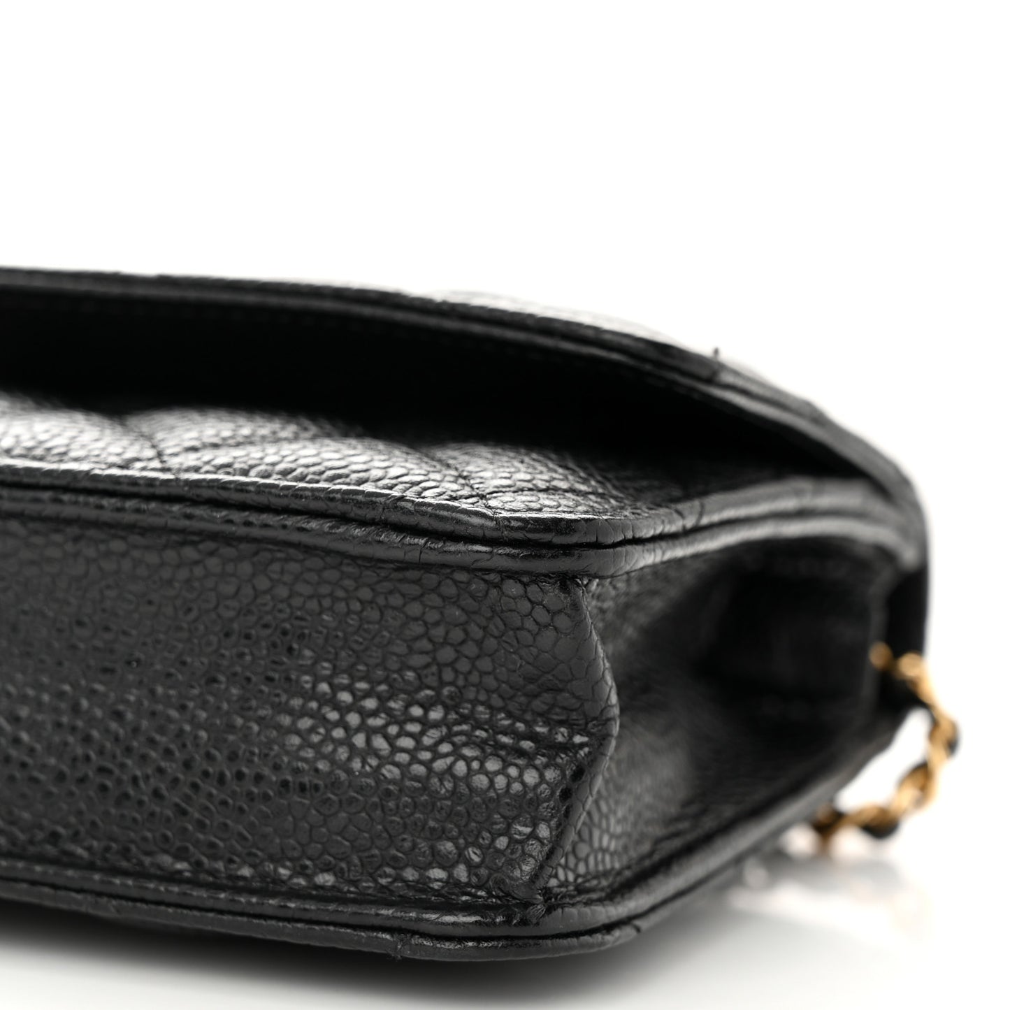 Caviar Quilted Wallet on Chain WOC Black