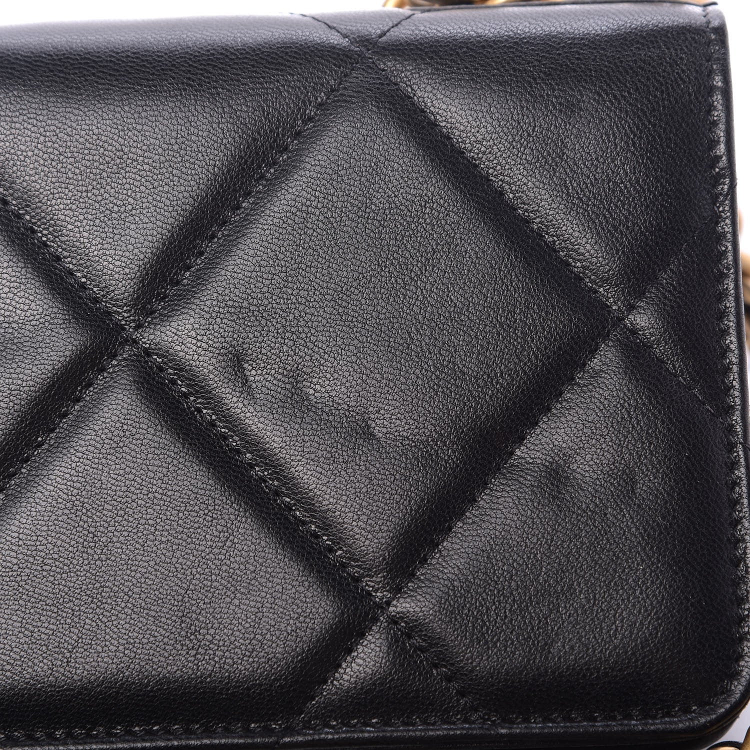 Chanel Goatskin Quilted 19 Wallet On Chain WOC Black 12 of 14