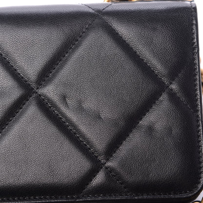 Chanel Goatskin Quilted 19 Wallet On Chain WOC Black 12 of 14