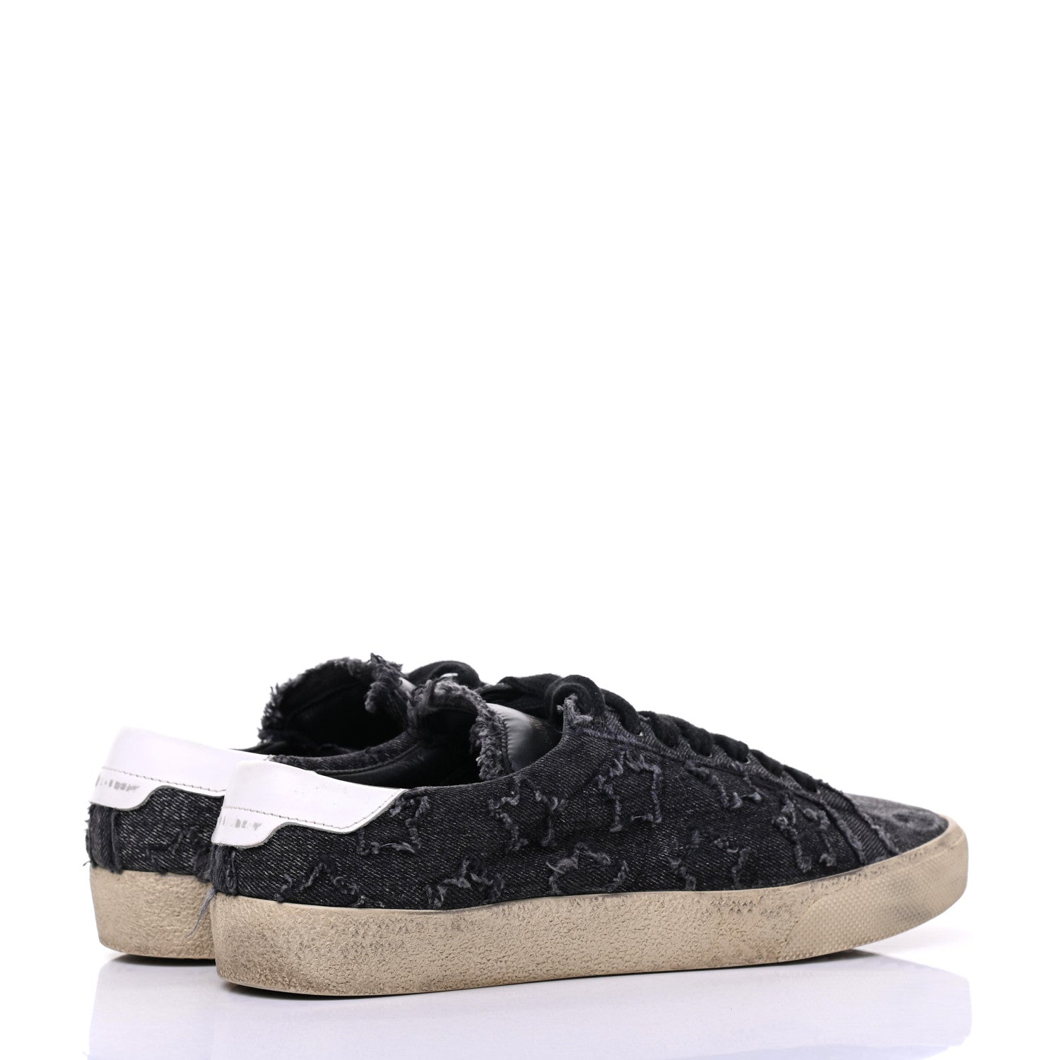 Saint Laurent Denim Canvas Womens Court Classic Low Top Sneakers 38 Black Frost 4 of 7