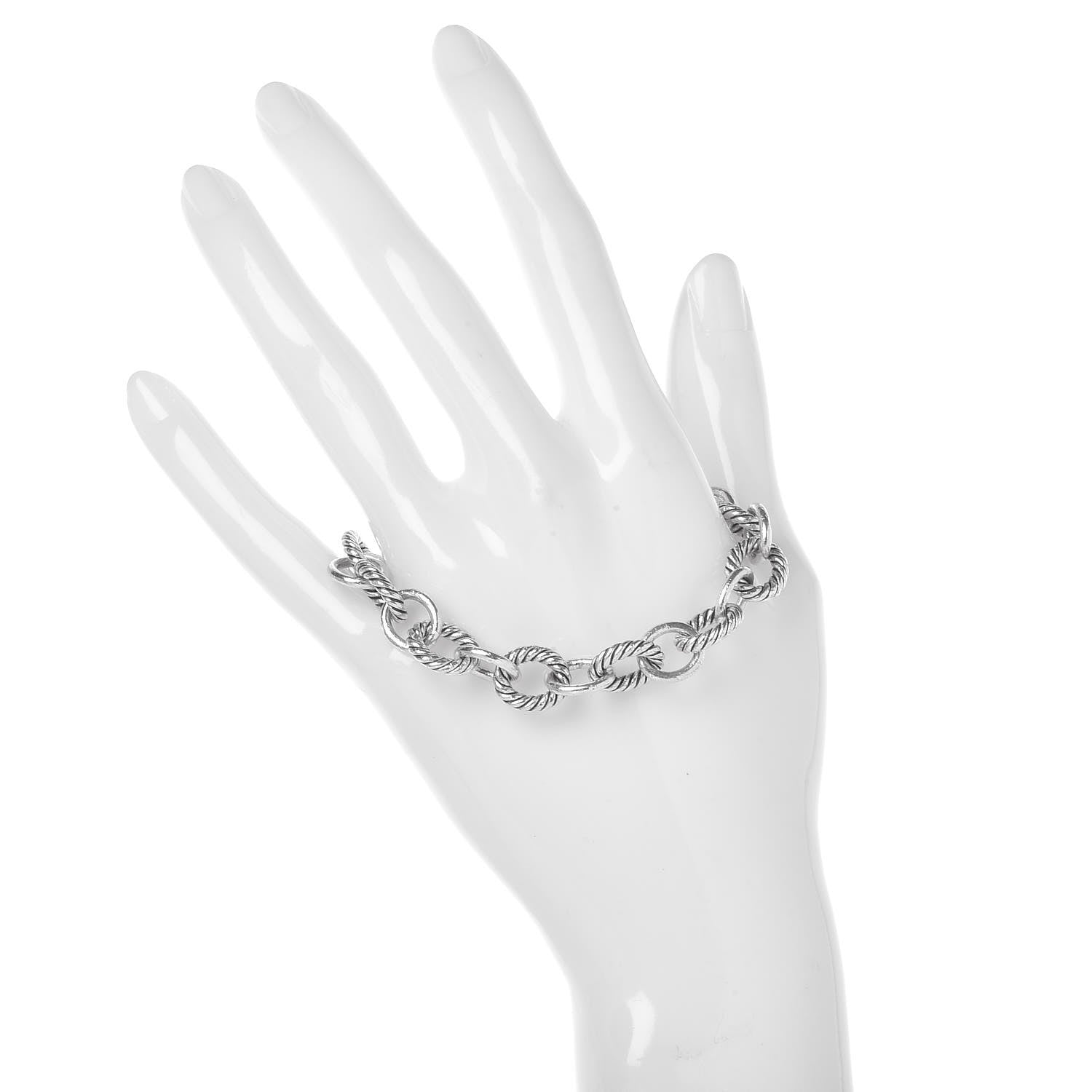 David Yurman Sterling Silver 12mm Large Oval Link Bracelet 2 of 8