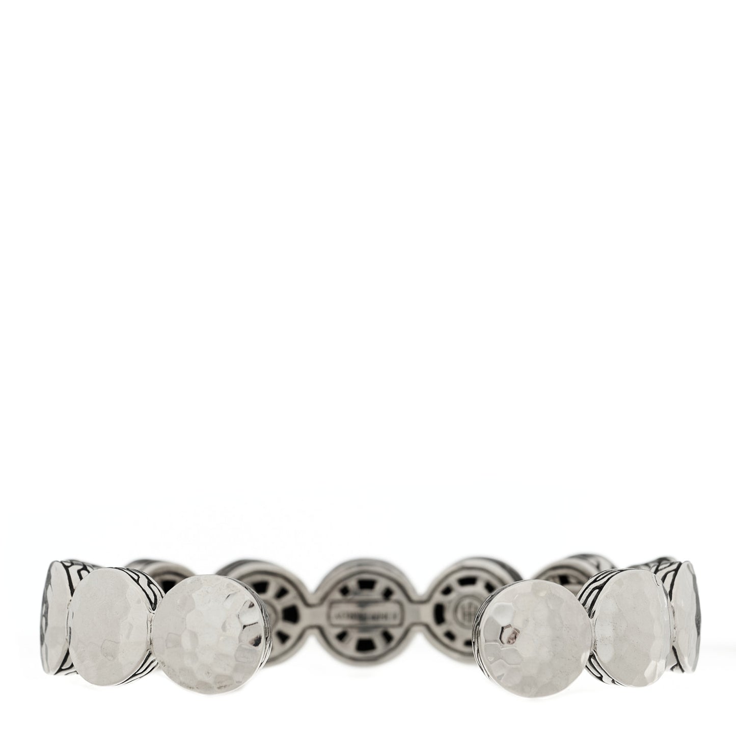 Sterling Silver 18K Yellow Gold Hammered Dot Cuff Bracelet