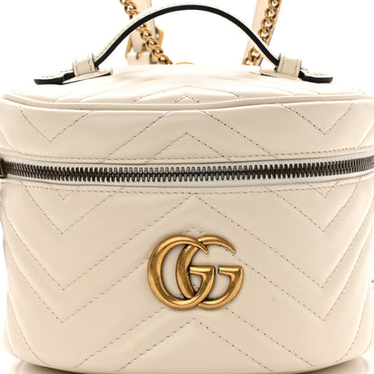 Gucci Calfskin Matelasse Mini GG Marmont Round Backpack White 8 of 10