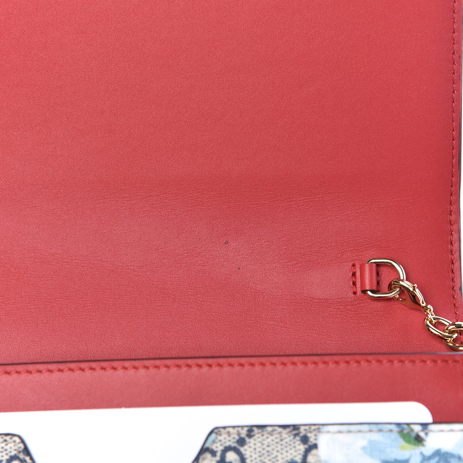 Gucci GG Supreme Monogram Blooms Chain Wallet Blue 9 of 10
