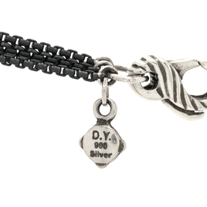 David Yurman Sterling Silver Diamond Midnight Melange Oval Enhancer Pendant Four Strand Necklace 5 of 6