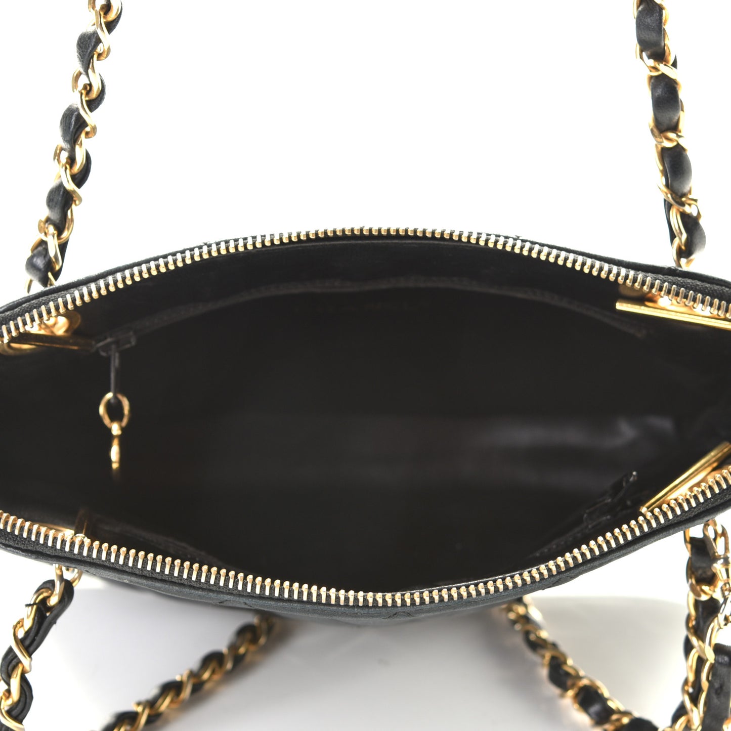 Lambskin Quilted Shoulder Bag Navy Blue