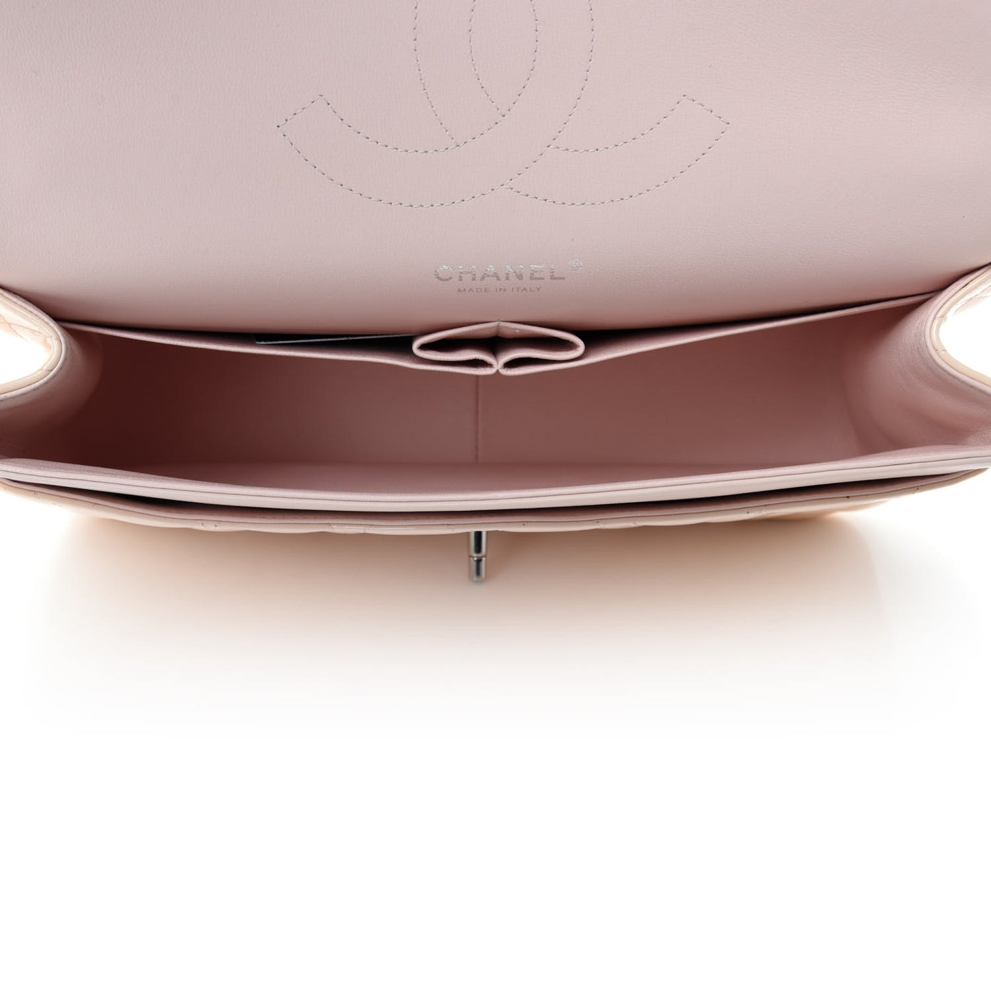 Patent Quilted Jumbo Double Flap Light Pink