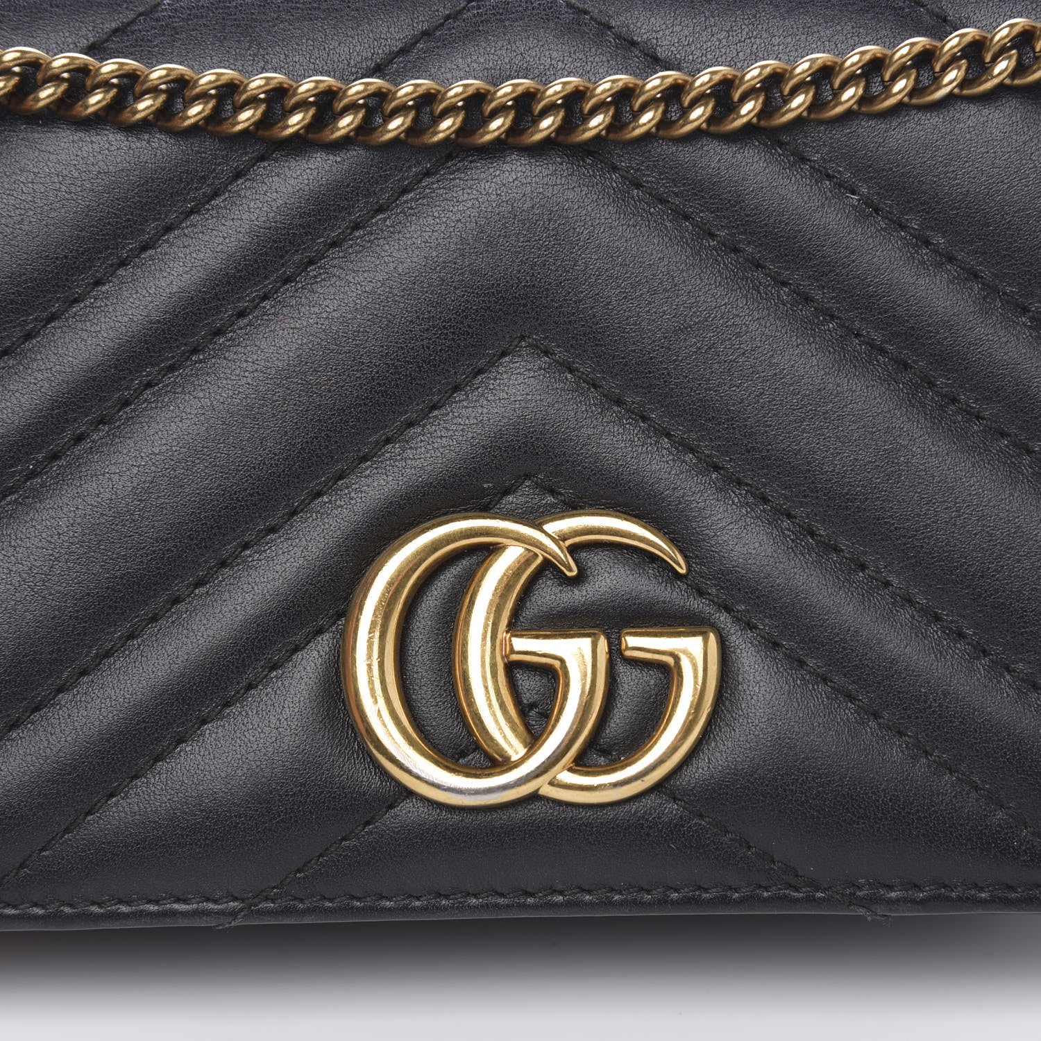 Gucci Calfskin Matelasse GG Marmont Mini Bag Black 14 of 15