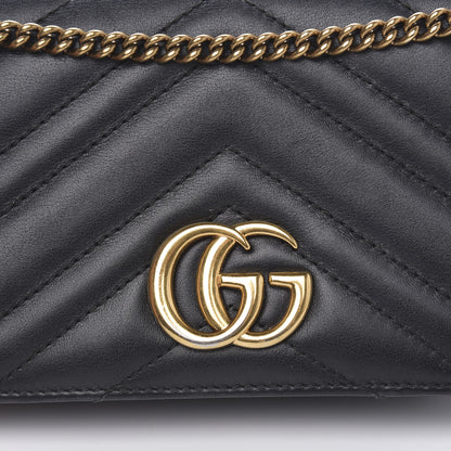 Gucci Calfskin Matelasse GG Marmont Mini Bag Black 14 of 15