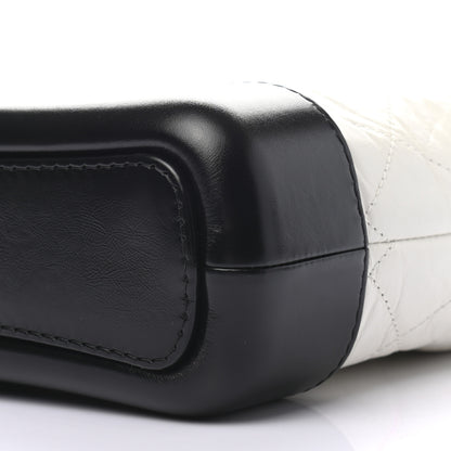 Chanel Aged Calfskin Quilted Small Gabrielle Hobo Black White 9 of 9