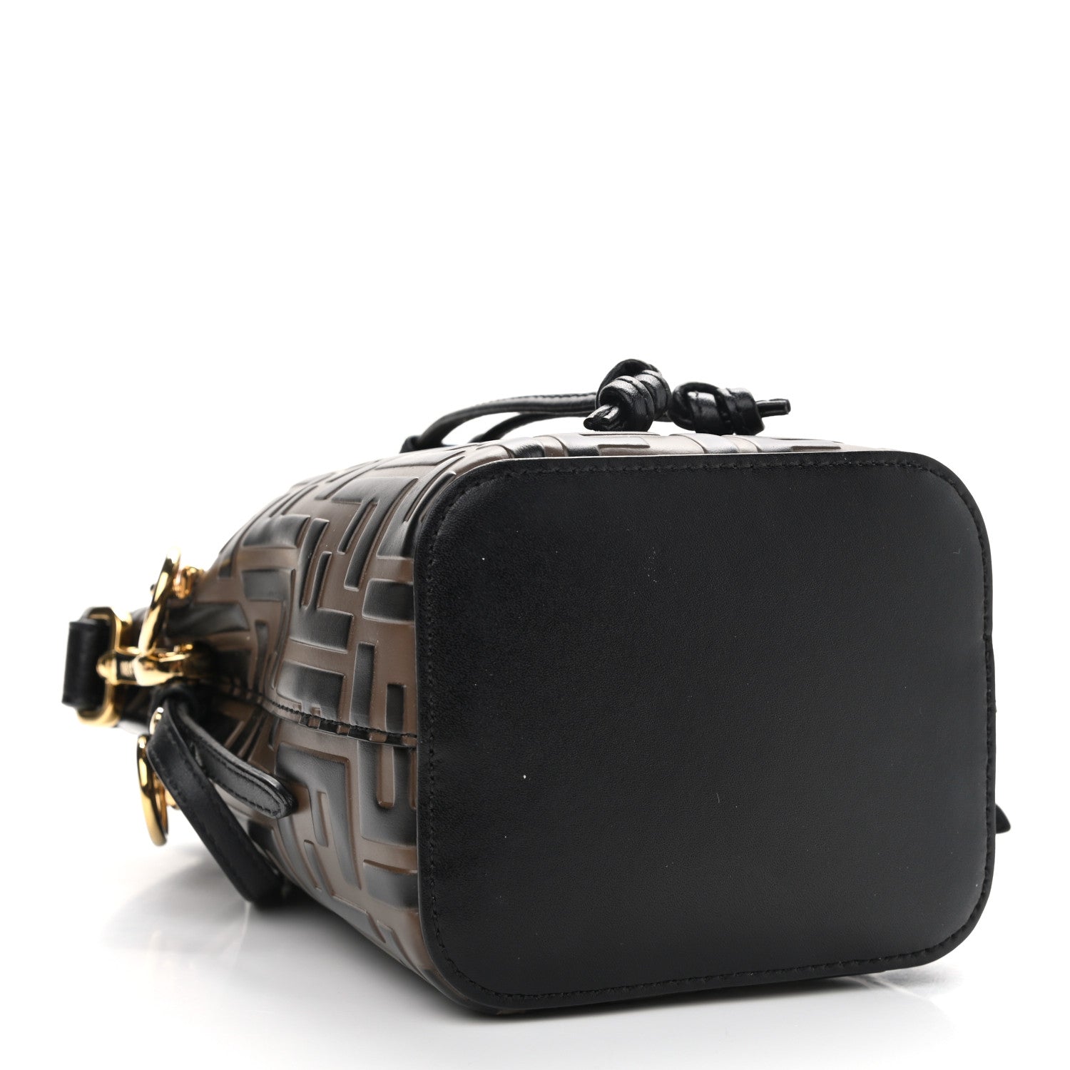 Fendi Vitello Liberty F is Fendi Bi-Color FF 1974 Embossed Mini Mon Tresor Bucket Bag Maya Black 4 of 12
