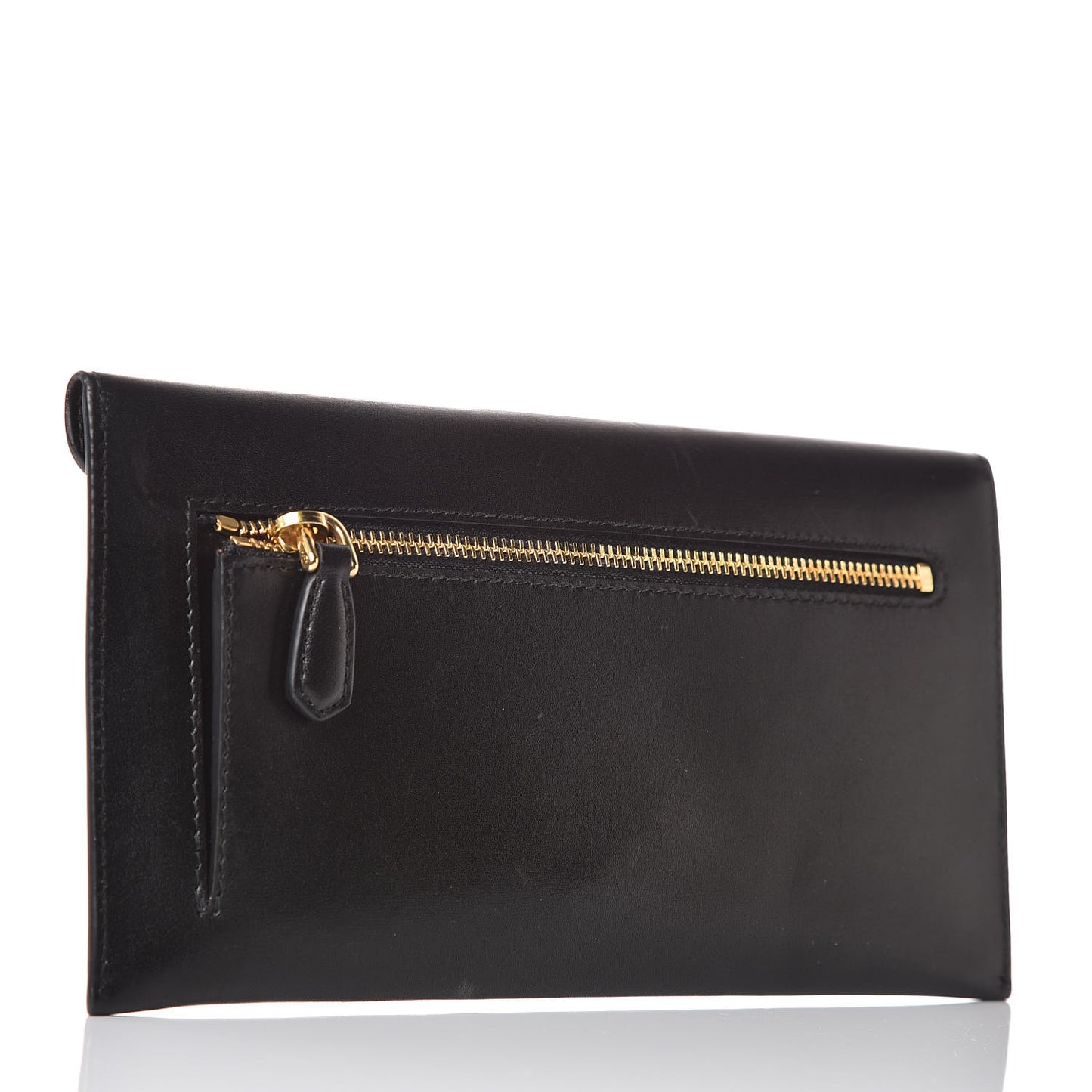 Box Calfskin Envelope Wallet Black Fuoco