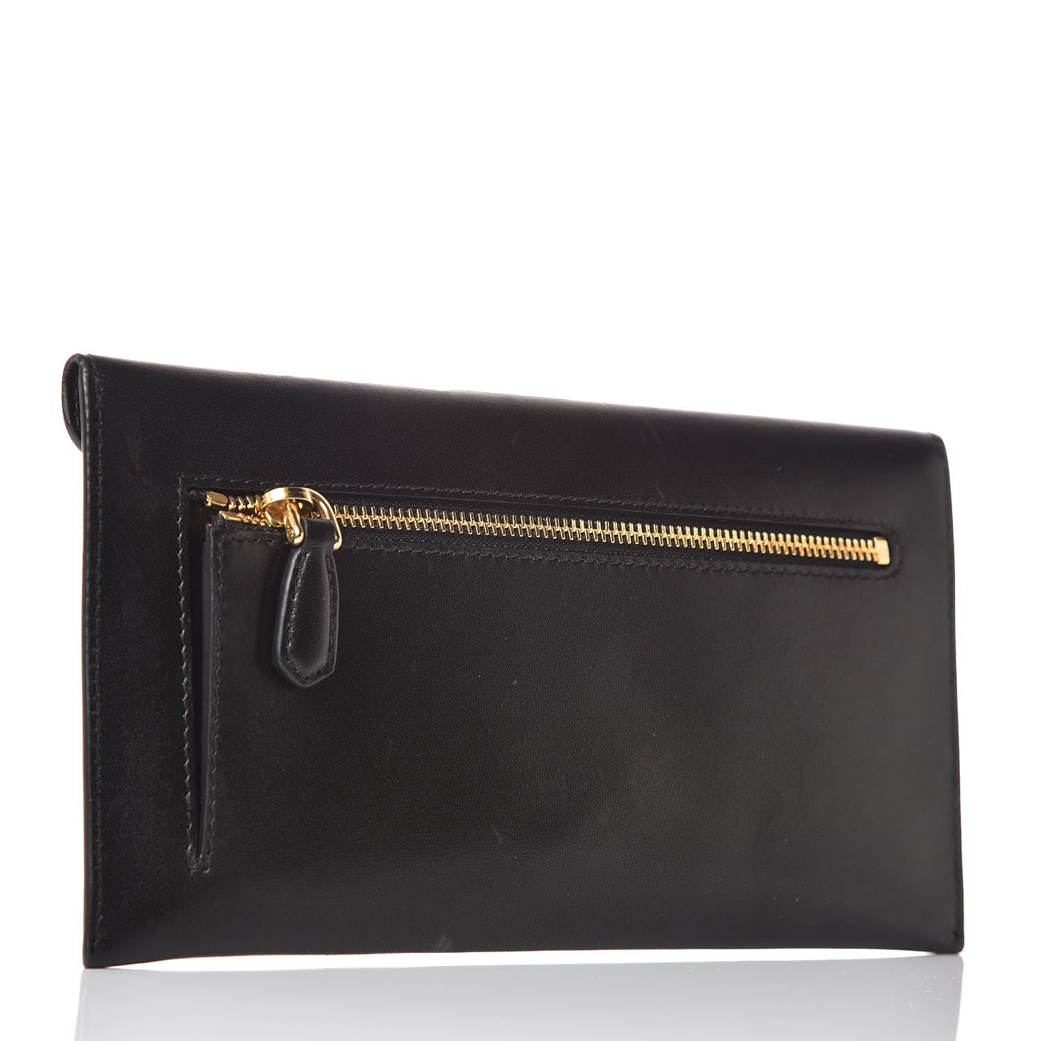 Prada Box Calfskin Envelope Wallet Black Fuoco 3 of 11