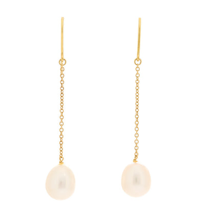 Tiffany 18K Yellow Gold Elsa Peretti Pearls By The Yard Drop Earrings 1 of 4