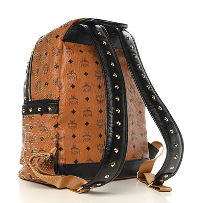 MCM Visetos Embossed Studded Medium Backpack Cognac 2 of 9